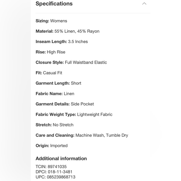 NWOT • A New Day • Women’s High-Rise Linen Pull-on Shorts • Light Blue, Small - Picture 8 of 16